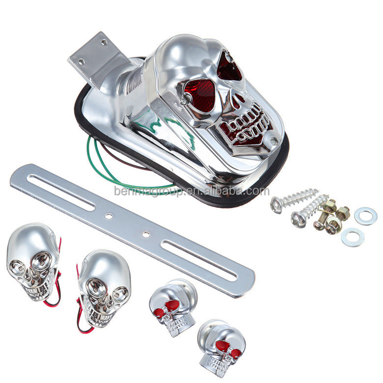 Skull Chrome Motorcycle Quad ATV Integrated Brake Jamaica
