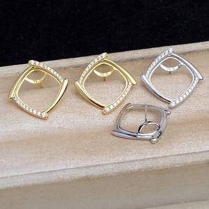 Base para Colgante Cuadrada de Plata 925, Accesorios para DIY, Semi-Acabado Irregular para Joyería, Serie 5843, 15.1-15.3 - Product Image 1