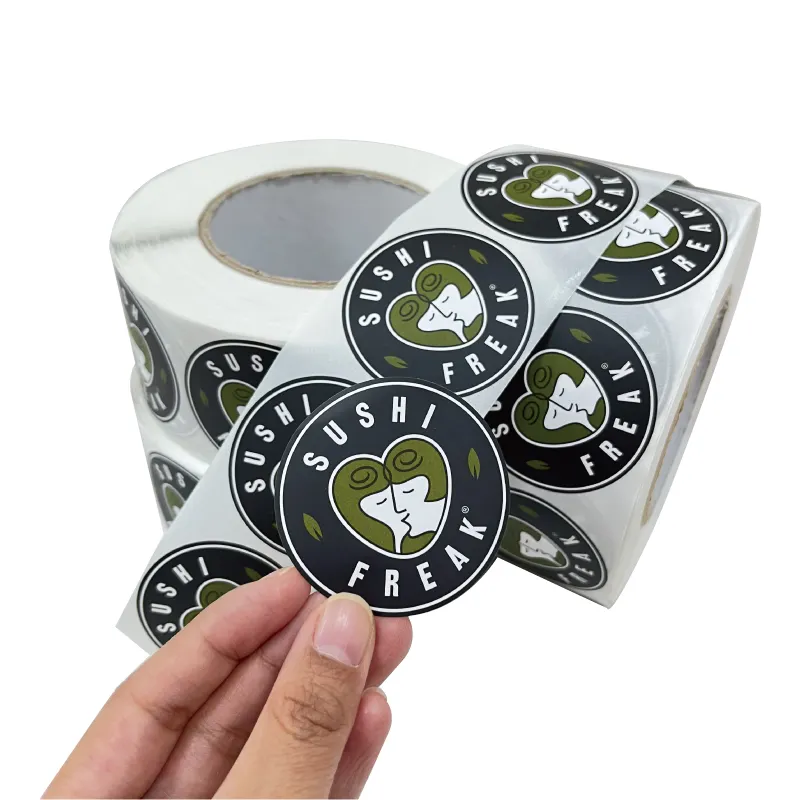 Custom Self Adhesive Circle Laminated Paper Sticker Printing Round Logo Canned Frozen Food Labels
