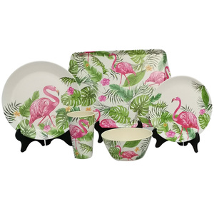 Flamant 8in En Fiber De <span class=keywords><strong>Bambou</strong></span> <span class=keywords><strong>assiette</strong></span> à salade en Mélamine vaisselle, <span class=keywords><strong>lot</strong></span> de 6 - Product Image 6