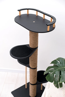 Meuble d'arbre d'escalade pour chat en bois massif multicouche moderne avec planche à gratter élégante cadre d'escalade pour chat griffoir pour chat
