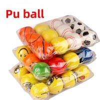 6.3 CM bleu maille Baseball PU mousse balle anti-stress pour Smiley visage balle élastique fournisseur transfrontalier fabricant Sports promotionnels