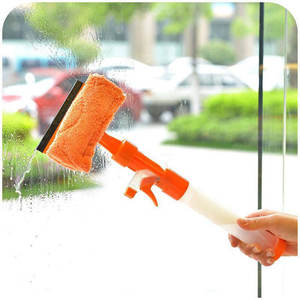 Nettoyeur de vitres double face avec fonction de pulvérisation pour le nettoyage des fenêtres, outil manuel en plastique JS-9087 - Product Image 1