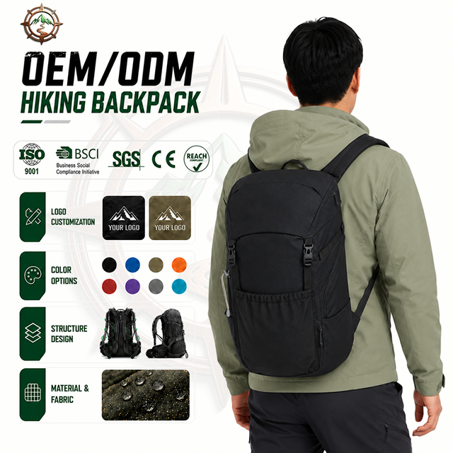 Large Capacity 34L Trekking Camping Backpack Nylon Hiking Rucksack with Suspended Back Systrem
