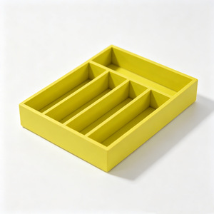 <b>Drawer</b> Organizer Rectangular Wooden <b>Storage</b> <b>Box</b> With Compartments For Tableware Cutlery Spoons - Product Image 5