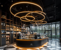 Conception d'intérieur de bar de luxe, mobilier de bar complet sur mesure, comptoir de bar lumineux en marbre noir pour club, mobilier de salon de bar à vendre