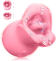 Machine de vibration 3-en-1 en silicone pour la bouche, la langue et le clitoris, rose, pour femmes