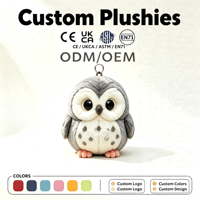 Peluche Hibou Personnalisée ODM/OEM, Adorable Oiseau de la Forêt en Peluche, Porte-clés, Mini Breloque de Sac, Cadeau Promotionnel