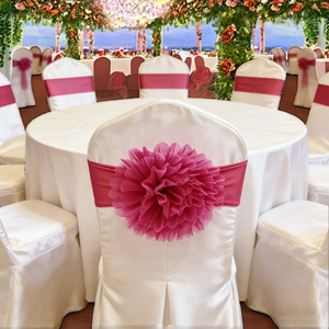 Banda Elástica de Organza Hecha a Mano para Sillas, Decoración Reutilizable para Sillas de Boda y Banquetes - Product Image 2