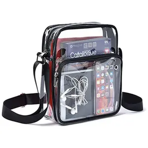 High Quality PVC Transparent Waterproof Sling Straps Shoulder Bags Clear Crossbody Bag For Men Women