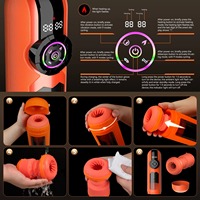 Machine de masturbation masculine automatique avec écran LCD, 9 modes de succion, de poussée, de rotation et de chauffage, type 'Airplane Cup'