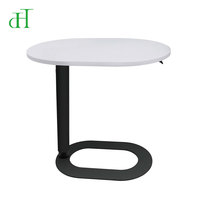 Table basse en forme de C de luxe moderne pour bureau à domicile, avec réglage pneumatique de la hauteur, base en acier ultra-mince A17
