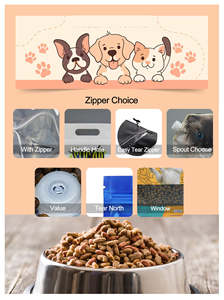 Tamaño personalizado Diseño de muestra gratis Brillante Parte inferior plana Fuelle lateral PET NY PE Bolsa de embalaje de alimentos para perros 4kg 8kg 10kg - Product Image 5