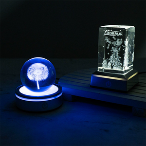 Black Base <strong>Colorful</strong> <strong>Touch</strong> 3D Night LED Light Holder Multicolor Display Stand Illusion Lamp Decorative Lighting Base - Product Image 1