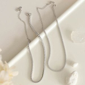 Collier chaîne en argent sterling 925 personnalisé en usine, fantaisie, long, avec des graines de <span class=keywords><strong>gypsophile</strong></span>, design simple et tendance, cadeau de fiançailles, fête - Product Image 3
