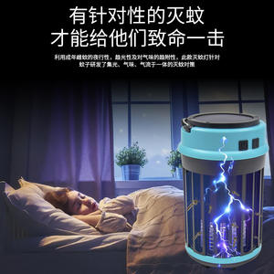 Lampe Solaire Anti-Moustiques Extérieure Étanche pour Camping, Lumière LED Violette Double Fonction Alimentée par Panneau Solaire - Product Image 3