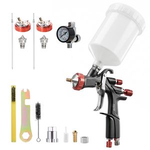 Pistolet à air comprimé avec buses de 1,3/1,5/1,7 mm et régulateur d'air, pistolet à peinture automobile A610, pour meubles, vernis pour la maison - Product Image 1