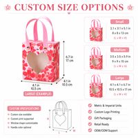 Boîte cadeau portable personnalisée pour bonbons, élégante, imprimée, auto-élevante, en carton ivoire, impression UV, avec fenêtre transparente en forme de cœur