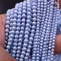 En gros bleu dégradé 948 couleur 3mm 4mm perles rondes en verre d'imitation perles trou teint perles en vrac pour bijoux à bricoler soi-même accessoires