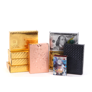 Cartes à jouer personnalisées de haute qualité, impression de cartes à jouer en PVC imperméable, cartes à jouer en plastique dorées et noires miniatures en vrac - Product Image 3