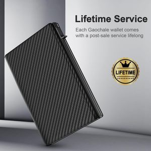 Portefeuille pour homme en fibre de carbone à trois volets, porte-cartes automatique à ouverture rapide, protection RFID, taille compacte, noir - Product Image 2