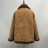 Veste courte en peau de mouton synthétique Jancoco pour femmes, manteau en daim double face pour l'automne et l'hiver