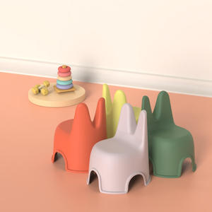 Taburete de plástico con respaldo de dibujos animados para niños, taburete grueso para guardería, cambio de zapatos para el hogar, taburete pequeño - Product Image 2