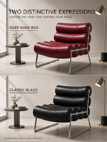 Fauteuil d'appoint moderne rembourré en cuir pleine fleur, confortable et élégant, idéal pour salon et chambre à coucher – Vente directe usine