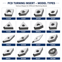 Plaquettes PCD pour outils de tournage CNC, plaquettes diamantées pour centre d'usinage aluminium, plaquettes de tournage VCGT, plaquettes de tournage PCD