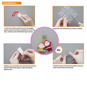 Thần đồng trong suốt dính mini móc ABS nhựa có thể tháo rời đồ lặt vặt móc áo cho đèn Led linh hoạt sử dụng - Product Image 3