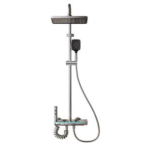 Venta al por mayor atmósfera pistola <span class=keywords><strong>de</strong></span> luz gris baño Piano pantalla Digital <span class=keywords><strong>grifo</strong></span> <span class=keywords><strong>ducha</strong></span> lluvia 4 Funciones Sistema Conjunto - Product Image 4