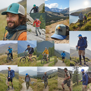 SY High Quality Custom Leather Patch Logo Classic 6 Panel <strong>Pre</strong>-Curved Brim Mesh Snap Back 112 Trucker Fashionable Summer - Product Image 2