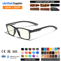 Lunettes anti-lumière bleue carrées TR90 personnalisables OEM/ODM avec logo, monture robuste et flexible, branches respectueuses de la peau pour usage quotidien sur ordinateur, modèle 9660