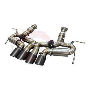 Escape de acero inoxidable Vortex para Chevrolet Corvette C8 Z06, compatible con válvula OEM, tubo doble en X central y puntas cuádruples de carbono - Product Image 2