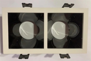 Carcasa de aluminio fundido a presión para downlight de doble cabezal cuadrado empotrado, kit de luces con portalámparas MR16 para el hogar - Product Image 5