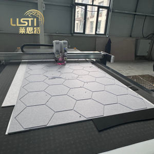 Paneles acústicos de tela de Fieltro de Poliéster con absorción de ruido ranurado en V personalizado de colores ricos decoración de paredes interiores Tiels hexagonales - Product Image 2