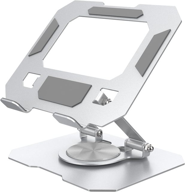 Ergonomic 360 Rotating Laptop Stand 17 Inch Notebook Adjustable Height Portable Aluminum Riser Cooling