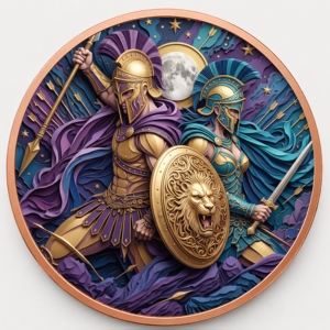 Moneda Espartana <span class=keywords><strong>Griega</strong></span> Antigua de Cobre Puro 999 de 1 oz, con Relieve 3D, Acabado UV Tipo Prueba, Arte de la Civilización Clásica, Artesanía Metálica - Product Image 4