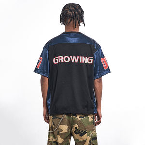 Maillot de football ample en coton 100 % personnalisé, motif lettres surdimensionnées, sérigraphie, tissu tricoté respirant et décontracté – Vente en gros - Product Image 2