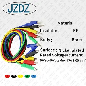 JZDZ J.700351M 4mm banana plug to crocodile clip crocodile test probe wire test cable test leads