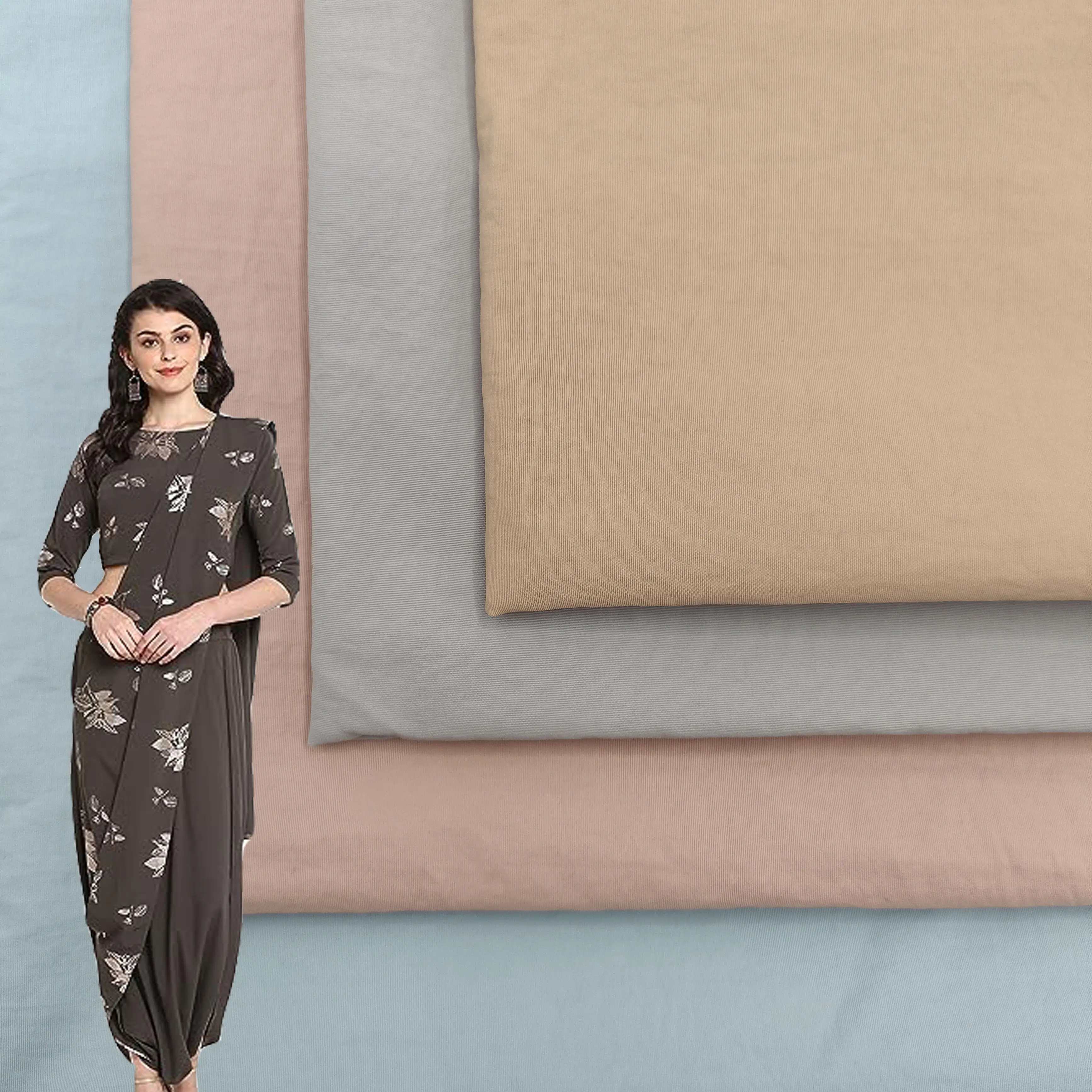 100% polyester tissu léger respirant polyester tissé crêpe tissu pour vêtements pour femmes