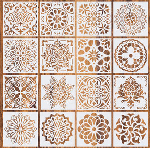 2020 NOUVEAU 32 pochoirs de <span class=keywords><strong>peinture</strong></span> et de dessin en <span class=keywords><strong>mandala</strong></span> découpés au laser Parfaits pour le sol, les murs, les carreaux, les tissus, les meubles - Product Image 5