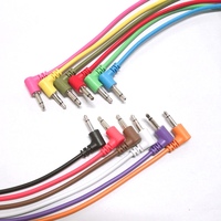 CE RoHS-conector de nailon trenzado de ángulo recto, Cable de parche curvado Mono de 3,5mm de CC para sintetizadores modulares, cables de audio euroack
