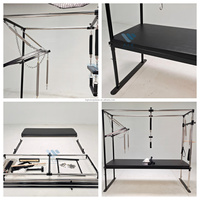 Multifunktionales Pilates Cadillac-Bett mit Schwarzem Aluminiumlegierungsrahmen, Hochbelastbares Fitnessgerät für Studio, Zuhause und Gewerblichen Einsatz