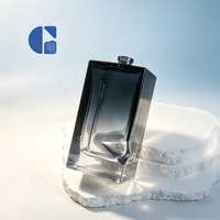 Botella de Perfume de Vidrio Vacía de Lujo de 100 ml, Forma Cuadrada, Degradado, Recargable, Envase de Spray para Perfume Personalizado