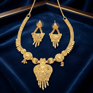 Joyería chapada en oro de 14K 18K 24K de moda al por mayor, conjunto de joyería de formación, joyería india de diseño floral, joyería llena de oro de latón. - Product Image 4