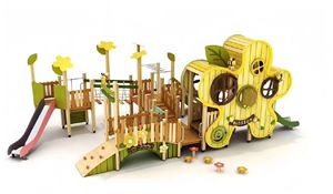 Op Maat Gemaakte Houten Speeltuin Glijbaan Pine Palissander Hout Kist Voor Kinderen Sportpark Winkelcentrum Avontuur Park Bos Bloem - Product Image 4
