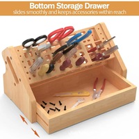Support multifonctionnel en bambou pour ciseaux et outils avec support pour tournevis de réparation et autres articles