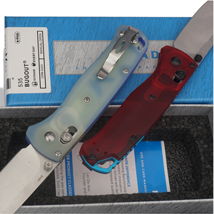 Navaja Plegable Bugout con Hoja S30V y Mango G10&PEI, Navaja de Bolsillo EDC para Supervivencia, Apertura Manual con Perilla en el Pulgar, Roja y Azul - Product Image 4