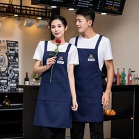 Nouveaux tabliers de travail en toile imperméable, imprimés à motifs floraux, pour serveurs et serveuses de magasins, ateliers d'art, cuisines, restaurants et cafés
